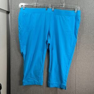 Sport Savvy Petite French Terry Straight Leg Ankle Pant Tropical Blue, Petite 5X